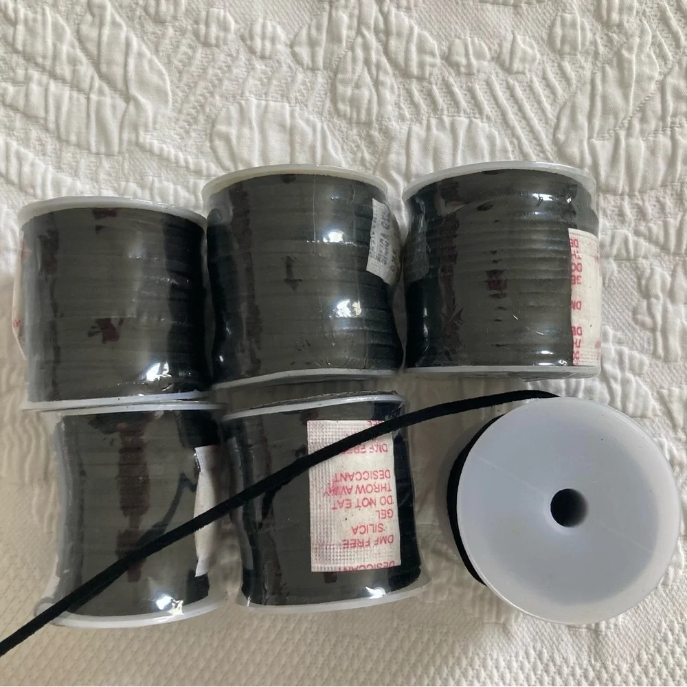 Suede cord lace 6 spools - 5 sealed new 75 ft each flat jewelry craft lot